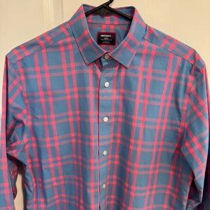 UNTUCKit Wrinkle-free Shirt - Blue/Pink - Regular Fit - Small